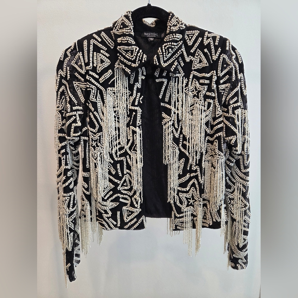 Jacket Vintage Style Beaded and Fringed Jacket